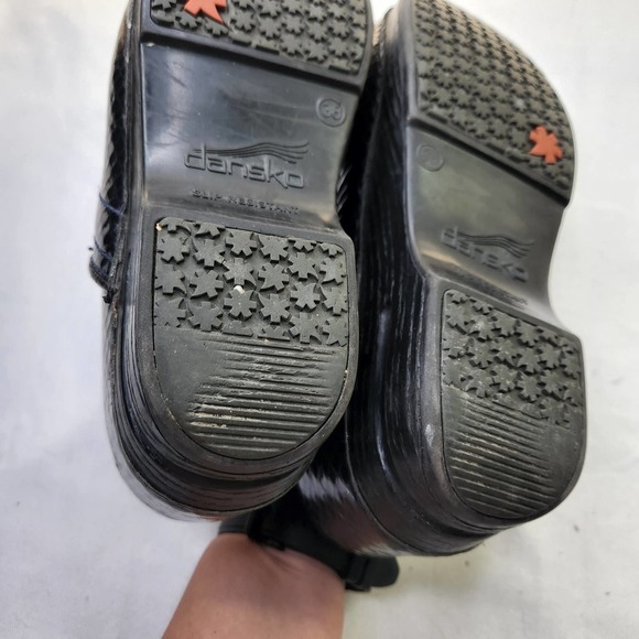 Dansko Blue Metallic Snake Clogs Nursing Shoes Size 38 US 7.5-8 - Picture 10 of 12